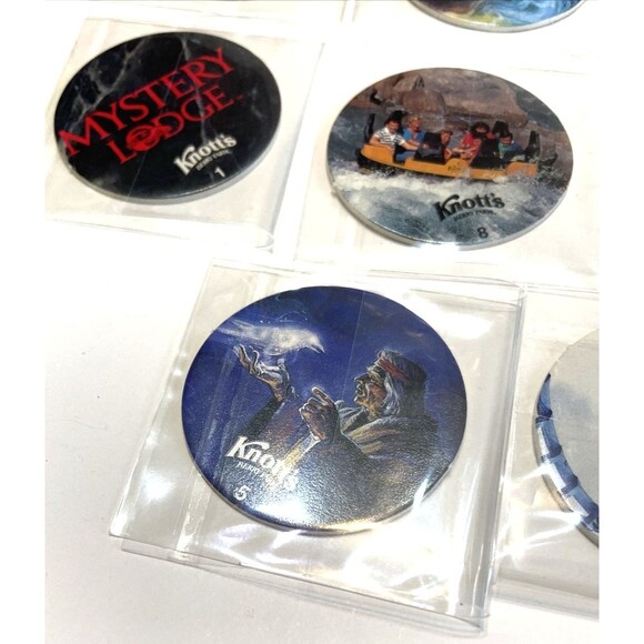 Knotts Berry Farm Pog Collection 8 pcs Nostalgia 90s Game Piece - Picture 6 of 6
